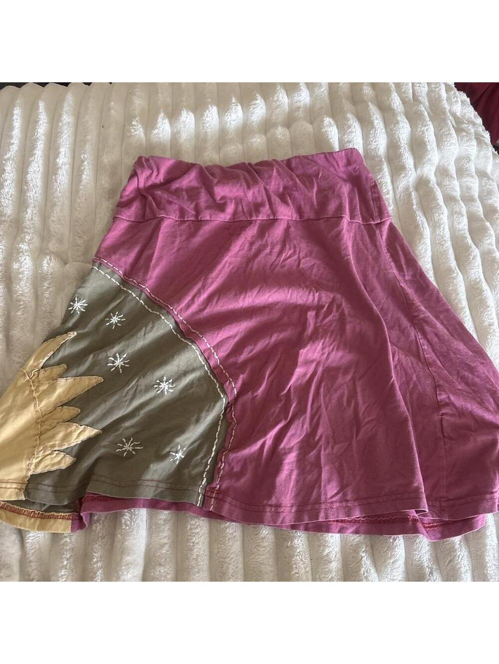 Women's Pink and Multi Skirt